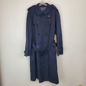 Vintage Burberry's navy double breasted trench coat